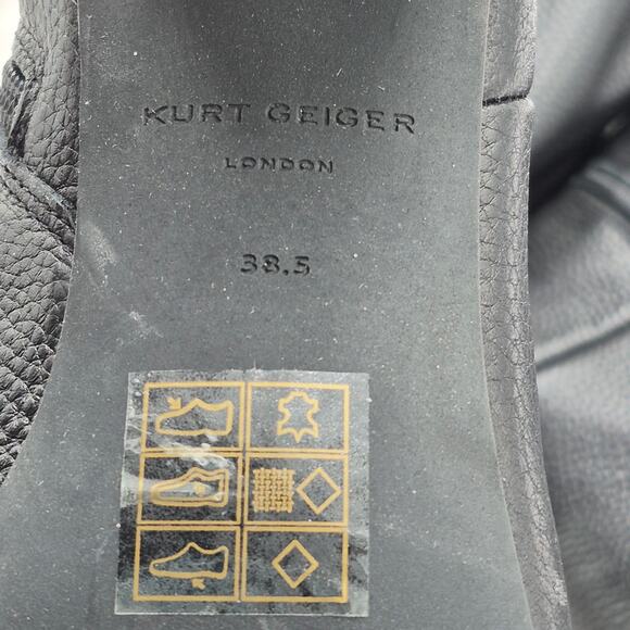 NEW Kurt Geiger Mayfair 55 black leather Over the Knee Heel Boots SZ 38.5 US 8 - Picture 6 of 8